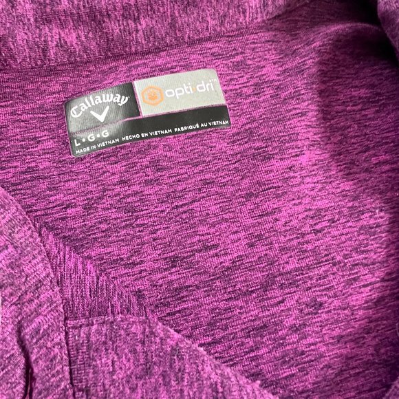 Callaway Polo Large Maroon Opti-Dri Short Sleeve Cooling Performance Golf - Picture 2 of 3